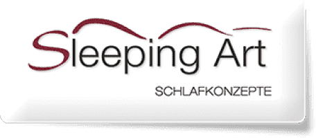 Logo von Sleeping Art mit dem Schriftzug &bdquo;Sleeping Art&ldquo; und dem Untertitel &bdquo;Schlafkonzepte&ldquo; in eleganter Schrift.