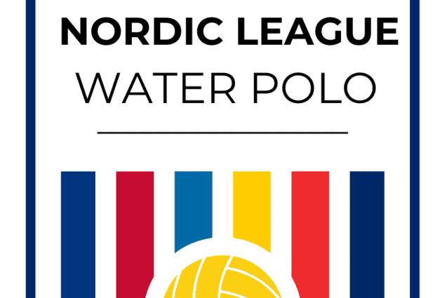 Logo der Nordic League f&uuml;r Wasserball mit bunten Streifen und einem Ball in der Mitte.