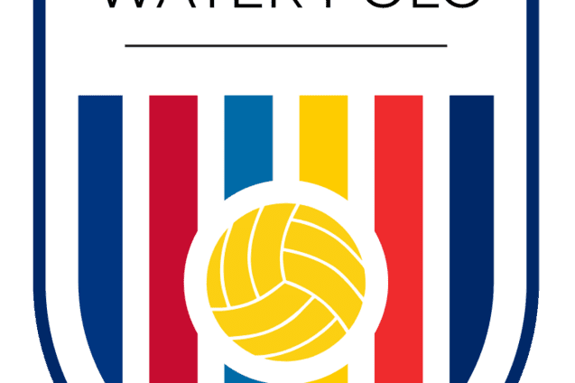 Logo der Nordic League f&uuml;r Wasserball mit bunten Streifen und einem Ball in der Mitte.