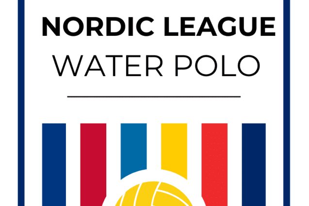 Logo der Nordic League f&uuml;r Wasserball mit bunten Streifen und einem Ball in der Mitte.