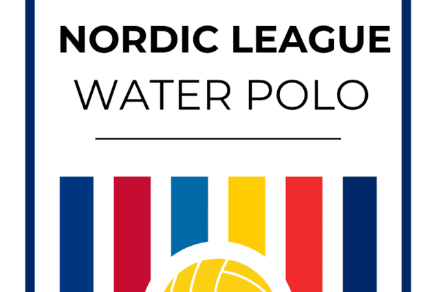 Logo der Nordic League f&uuml;r Wasserball mit bunten Streifen und einem Ball in der Mitte.