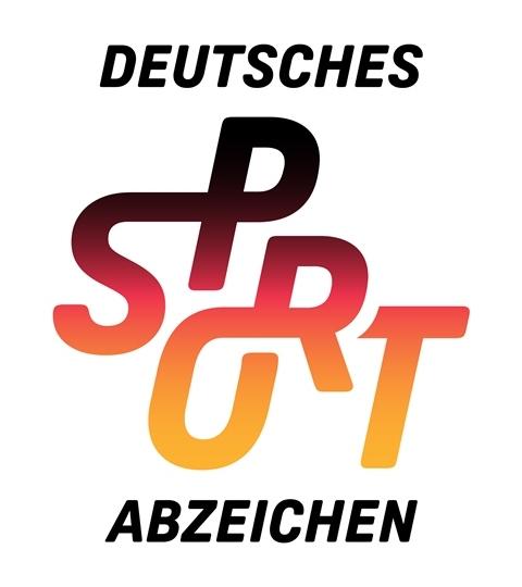 Logo des Deutschen Sportabzeichens mit der Aufschrift &bdquo;DEUTSCHES SPORT ABZEICHEN&ldquo; in verschiedenen Schriftfarben.